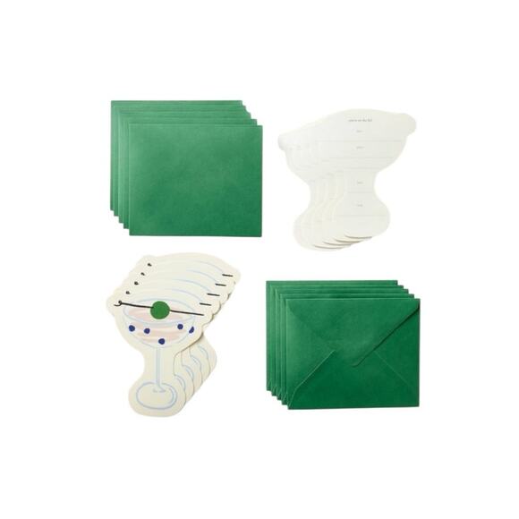 Kate Spade New York X Target 10 Ct Party Invitations With Envelopes Cream Green - Picture 4 of 5